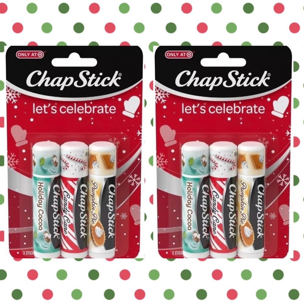 2 New Packs of ChapStick Let’s Celebrate Holiday Collection a Target Exclusive.